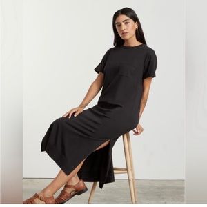 Everlane Organic Cotton Weekend Pocket T Shirt Maxi Dress Black Womens XL
